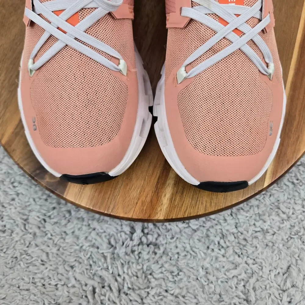 On Running Womens 10 Cloudflyer 4 Peach Aloe Athletic Casual Daily Running Shoe - Picture 6 of 13